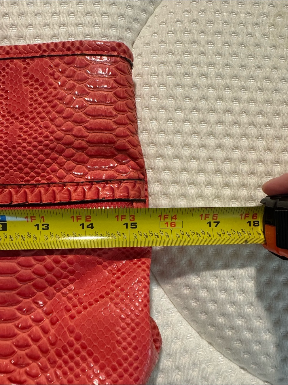 Nicole by Nicole Miller Coral-Red Snake-Embossed Shoulder Tote - Picture 4 of 11